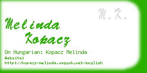 melinda kopacz business card